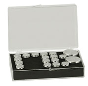 EM-Tec SB28 medium size clear styrene box for 28 standard 12.7mm SEM pin stubs